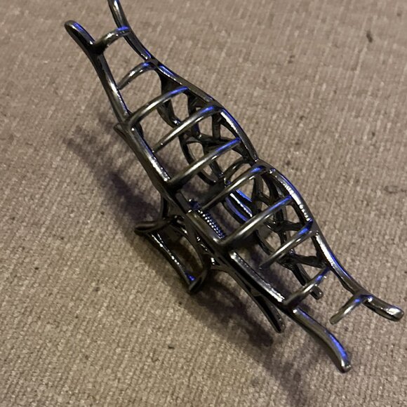 Spider Web Hair Clip Claw 4”long X 2” High  Dark Silver Color Goth Emo Punk New - Picture 6 of 6